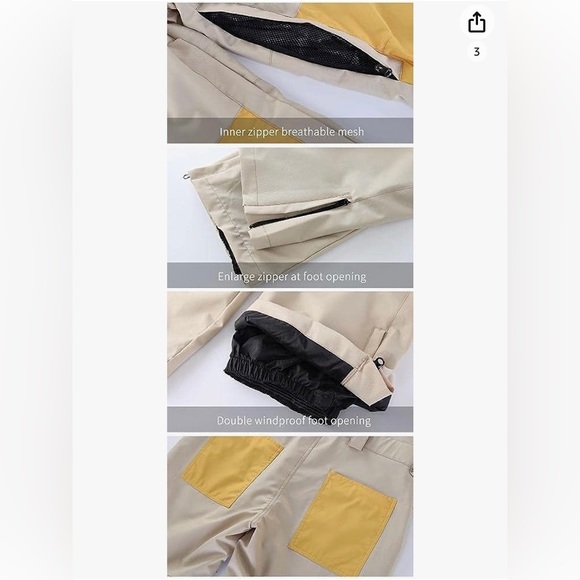 NWT Searipe unisex snow bib overalls ski pants - Picture 6 of 16